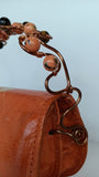 Beaded Copper Handle Purse (Orange)