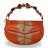Beaded Copper Handle Purse (Orange)