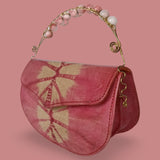 Beaded Copper Handle Purse (Rose Gold)