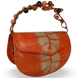 Beaded Copper Handle Purse (Orange)