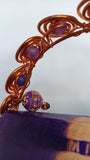 Beaded Copper Handle Purse