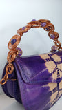Beaded Copper Handle Purse
