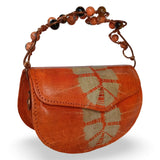 Beaded Copper Handle Purse (Orange)