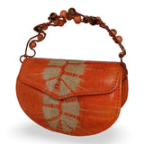 Beaded Copper Handle Purse (Orange)